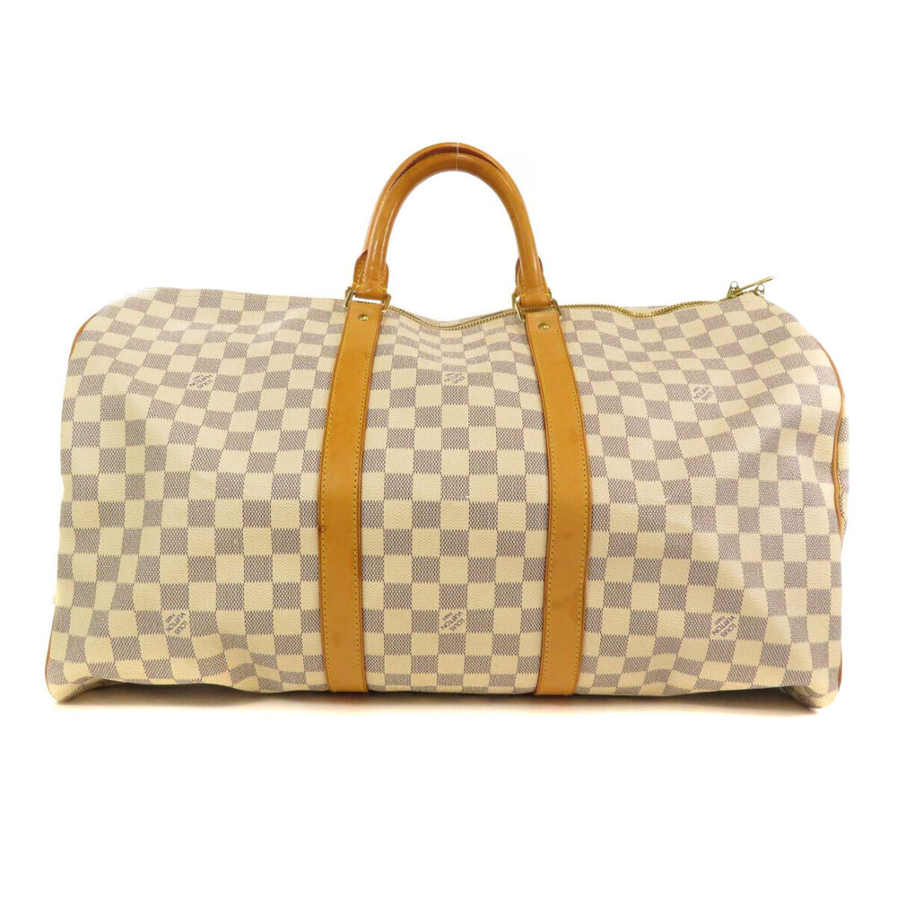 Louis Vuitton Canvas Bag Boston Keepall Damier Brown